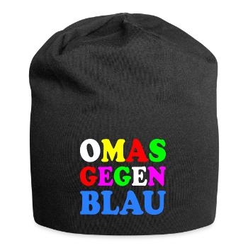 Omas gegen blau - Jersey-Beanie - Schwarz - Vorne