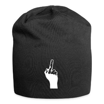 Ich zeige Dir den Mittelfinger - Jersey-Beanie - Schwarz - Vorne