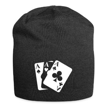 Spielkarten - Jersey-Beanie - Anthrazit - Vorne