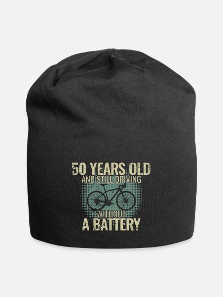 50 years old and still driving without a battery - Jersey-Beanie - Schwarz