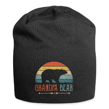 Grandpa bear husband father gift men grandfather - Jersey Beanie - black - Front