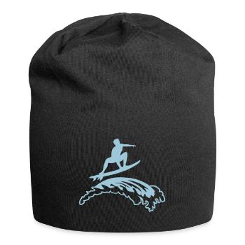 Surfers on wave - Jersey Beanie - black - Front