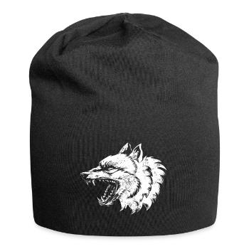 Illustration de loup - Bonnet en jersey - noir - Devant