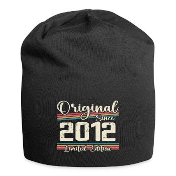 2012 Vintage Retro Geburtstagsgeschenk 2012 - Jersey-Beanie - Schwarz - Vorne
