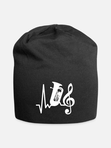 Tuba Herzschlag - Jersey-Beanie - Schwarz