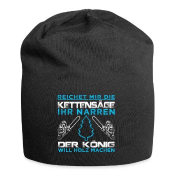 HOLZ KÖNIG - Jersey-Beanie - Schwarz - Vorne