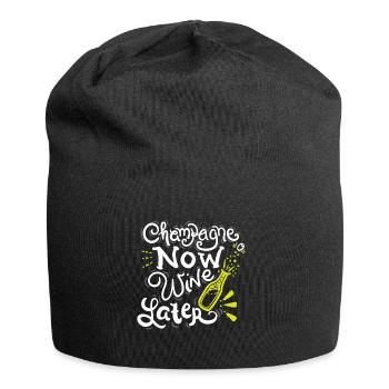 NEW YEAR EVE now Wine later - Jersey Beanie - black - Front