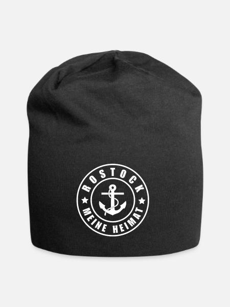 Rostock | Meine Heimat | Anker | Hafen | Hansa - Jersey-Beanie - Schwarz