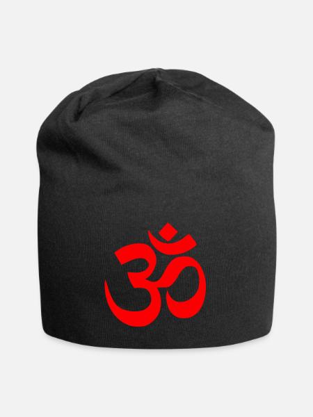 om rot - Jersey-Beanie - Schwarz