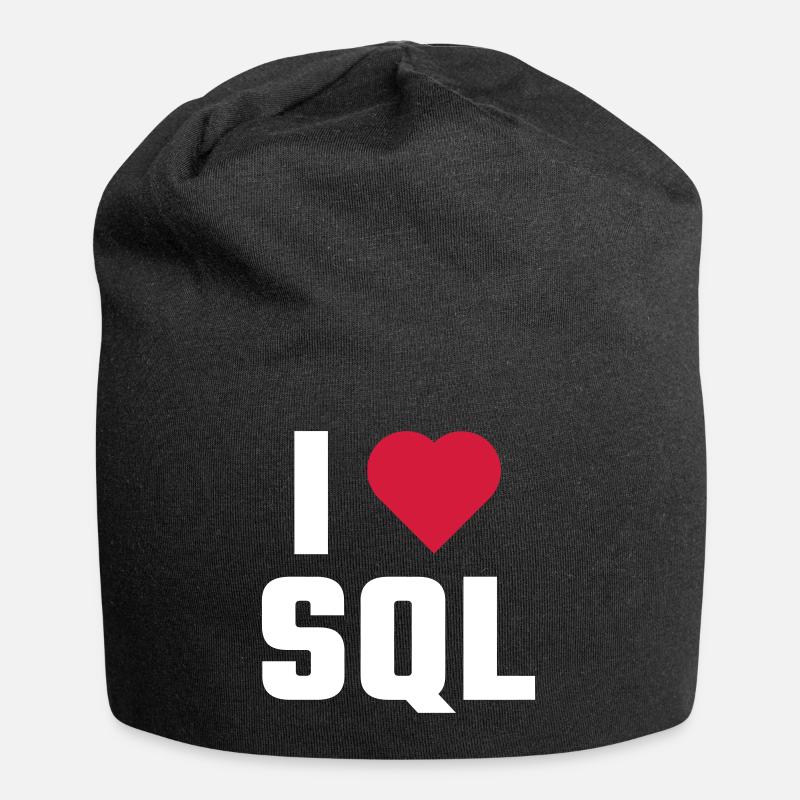 Ich liebe SQL - Jersey-Beanie - Schwarz