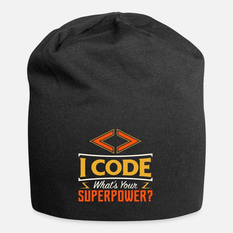 I code what's your superpower ? - Jersey Beanie - black