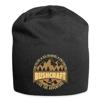 Bushcraft -Lebe das Abenteuer Geschenk Bushcrafter - Jersey-Beanie - Schwarz - Vorne