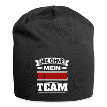 Nie ohne mein Feuerwehr Team - Jersey-Beanie - Schwarz - Vorne