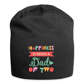 Heureusement, il est d'être un père de deux enfants - Bonnet en jersey - noir - Devant