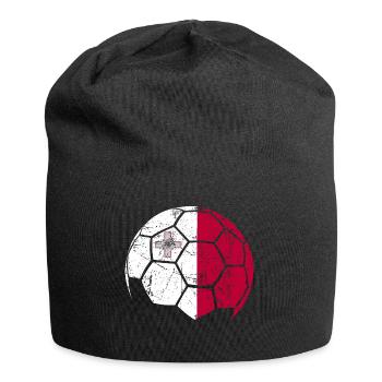 Malta Soccer Ball Fußball - Jersey-Beanie - Schwarz - Vorne