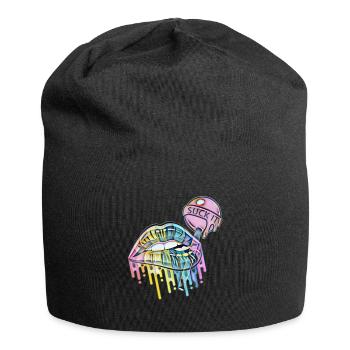 Lollipop Suck it lèvres Design - Bonnet en jersey - noir - Devant