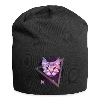 Space Katze - Jersey-Beanie - Schwarz - Vorne