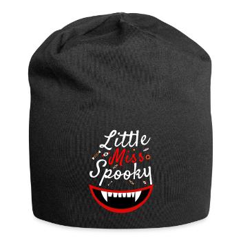 Little Miss Spooky - Halloween pumpkin vampire teeth - Jersey Beanie - black - Front