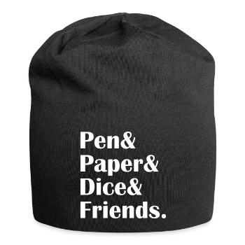 Pen & Paper & Dice & Friends. Cadeau RPG - Bonnet en jersey - noir - Devant