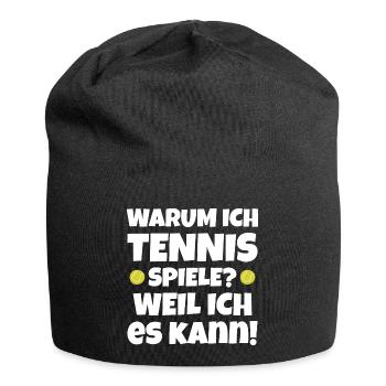 tennis en disant joueur de spieleri servir - Bonnet en jersey - noir - Devant