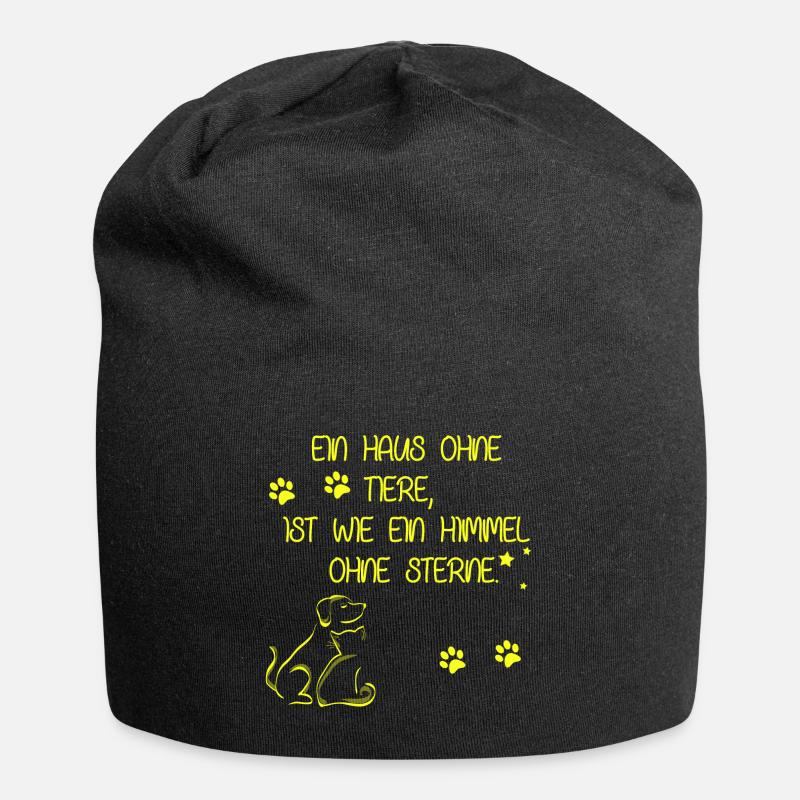 Motif chats et chiens - Bonnet en jersey - noir