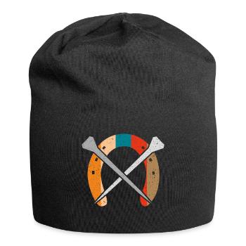 Fer à cheval, maréchal-ferrant, forgeron vintage - Bonnet en jersey - noir - Devant