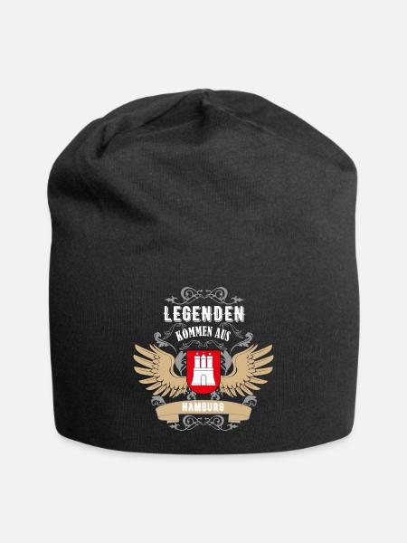 Legenden kommen aus Hamburg. - Jersey-Beanie - Schwarz