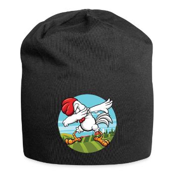 Dabbing Poulet | Coq d'animal de ferme dansant - Bonnet en jersey - noir - Devant