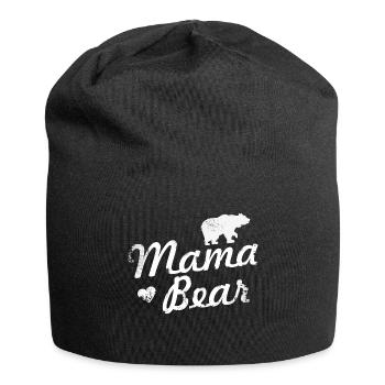 Shirt Mama Bear heart white - Jersey-Beanie - Schwarz - Vorne