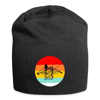Elektriker Strommast Geschenk Elektrik Steckdose - Jersey-Beanie - Schwarz - Vorne