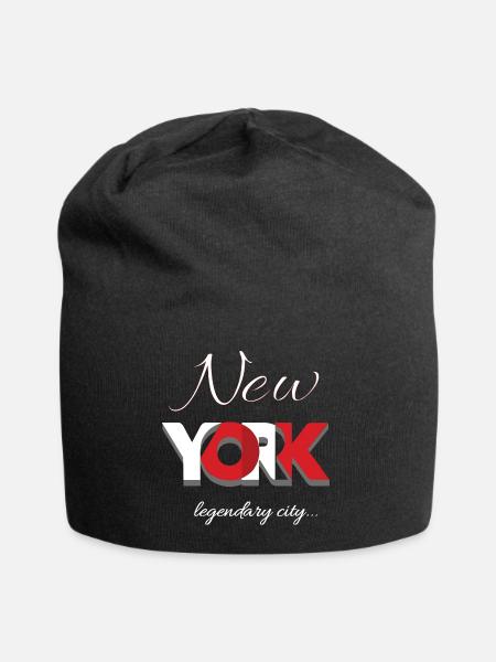 New York - Jersey-Beanie - Schwarz