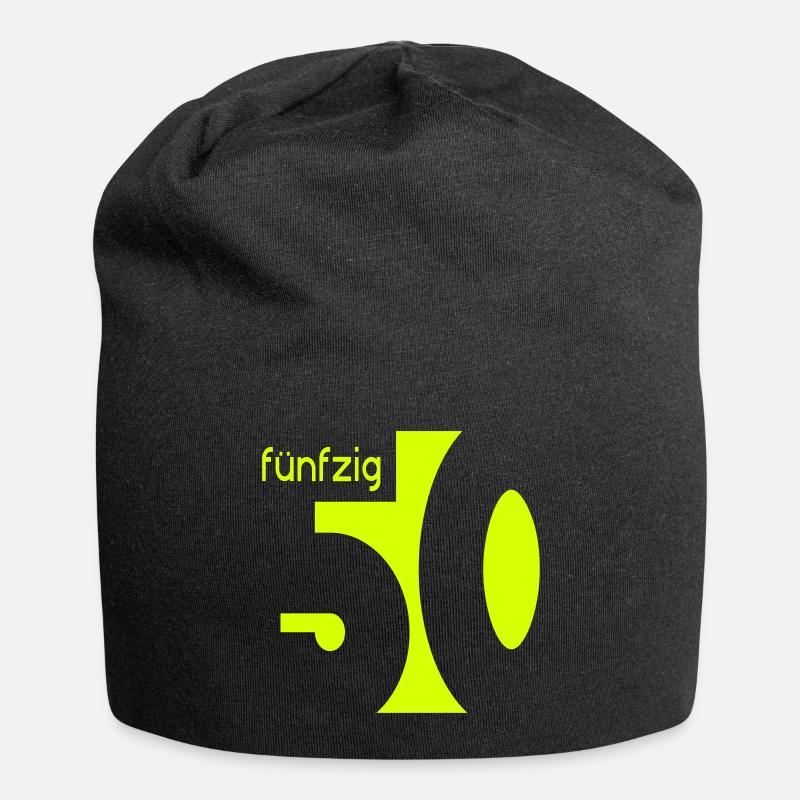 50. Geburtstag - Jersey-Beanie - Schwarz
