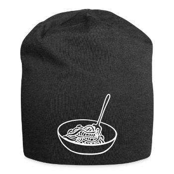 Spaghetti bowl noodles fork spaghetti server - Jersey Beanie - charcoal grey - Front