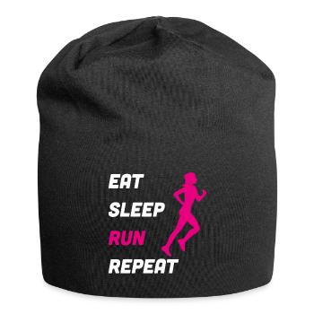 Eat Sleep Run Repeat Jogging Run Gift - Jersey Beanie - black - Front