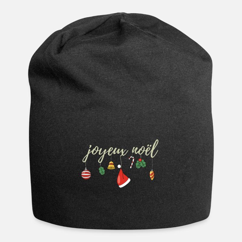 Weihnachten Joyeux Noel - Jersey-Beanie - Schwarz