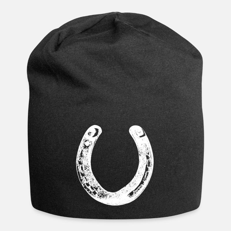Hufeisen - Jersey-Beanie - Schwarz