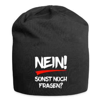 Nein - sonst noch Fragen? - Jersey-Beanie - Schwarz - Vorne
