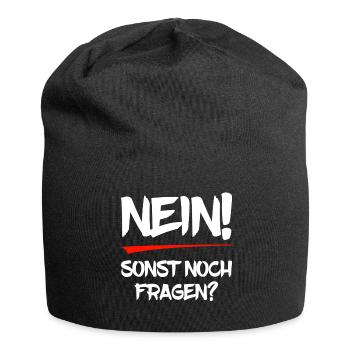Nein! Sonst noch Fragen? - Jersey-Beanie - Schwarz - Vorne