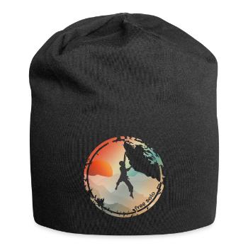 Kletterer free solo - Jersey-Beanie - Schwarz - Vorne