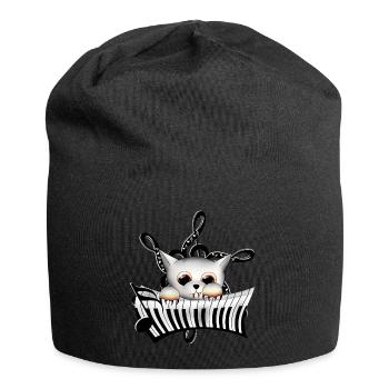 Katze Musik - Jersey-Beanie - Schwarz - Vorne