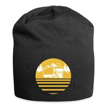 LKW Fahrer Truck Lastwagen Gold Kreis - Jersey-Beanie - Schwarz - Vorne