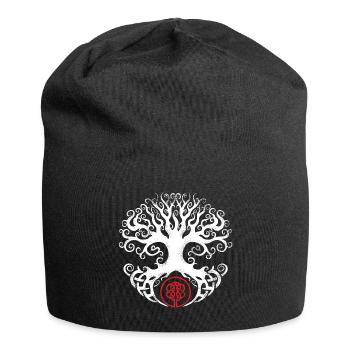 Wikinger Yggdrasil - Weltenbaum - Lebensbaum - Jersey-Beanie - Schwarz - Vorne