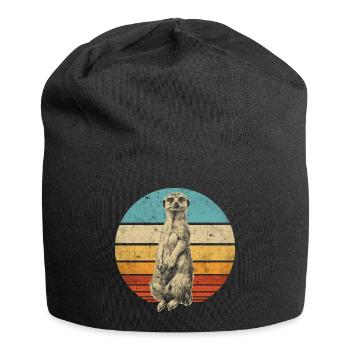 Meerkat retro vintage - Jersey Beanie - black - Front
