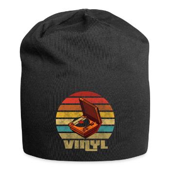 Vinyle Vintage Retro Musique Boîte Disque phonographe - Bonnet en jersey - noir - Devant