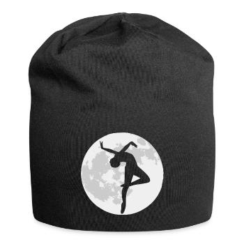 Tänzerin vor einem Vollmond - Jersey-Beanie - Schwarz - Vorne