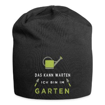 Das kann warten ich bin im Garten - Jersey-Beanie - Schwarz - Vorne