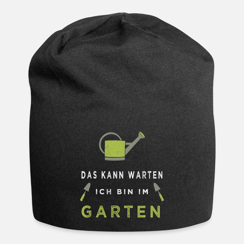 Das kann warten ich bin im Garten - Jersey-Beanie - Schwarz