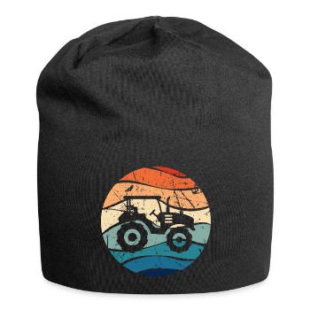 Tracteur pays de trekker agriculteur cadeau rétro - Bonnet en jersey - noir - Devant
