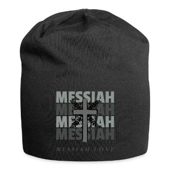 T-shirts chrétiens | MESSIA LOVE - Bonnet en jersey - noir - Devant