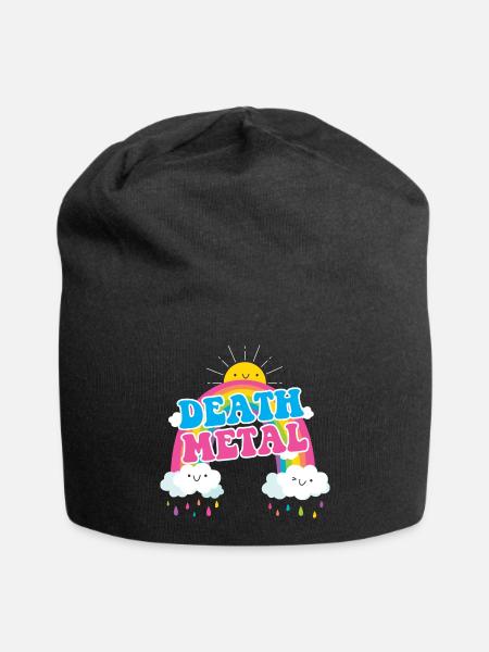 Death metal arcs-en-ciel drôles metalhead heavy metal - Bonnet en jersey - noir
